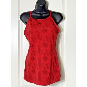 Nike Red Diamond‎ Pattern Athletic Tank Top Women M